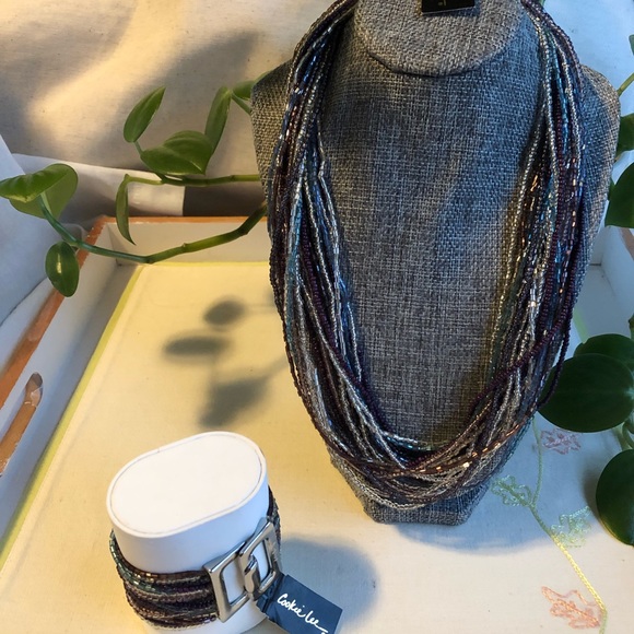 Cookie Lee beaded necklace and matching bracelet - Picture 3 of 9